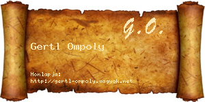 Gertl Ompoly névjegykártya